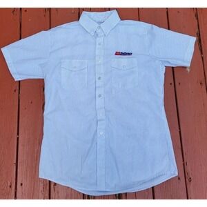 Unitog Union Made Work Employee Button-Up Shirt Large 16.5 Pinstripe US Delivery